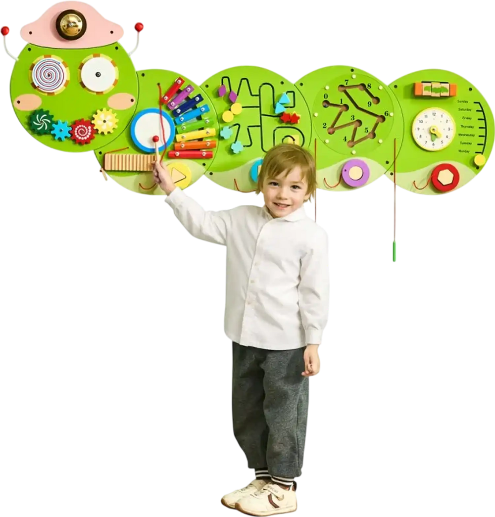 VEVOR Activity Wall Busy Board Panels, 12 Activities, Montessori Sensory Wall Panels Toy for Kids Ages 3-12, Interactive Learning Activity Center, Great for Toddler, Playroom, Nursery, Classroom