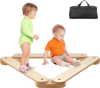 VEVOR Balance Beam Stepping Stones, 3 PCS Wooden Toddler Balance Boards, Montessori Toy for Kids 2-6, Build Coordination and Gross Motor Skills, Gymnastics Course Indoor & Outdoor for Girls Boys Gift