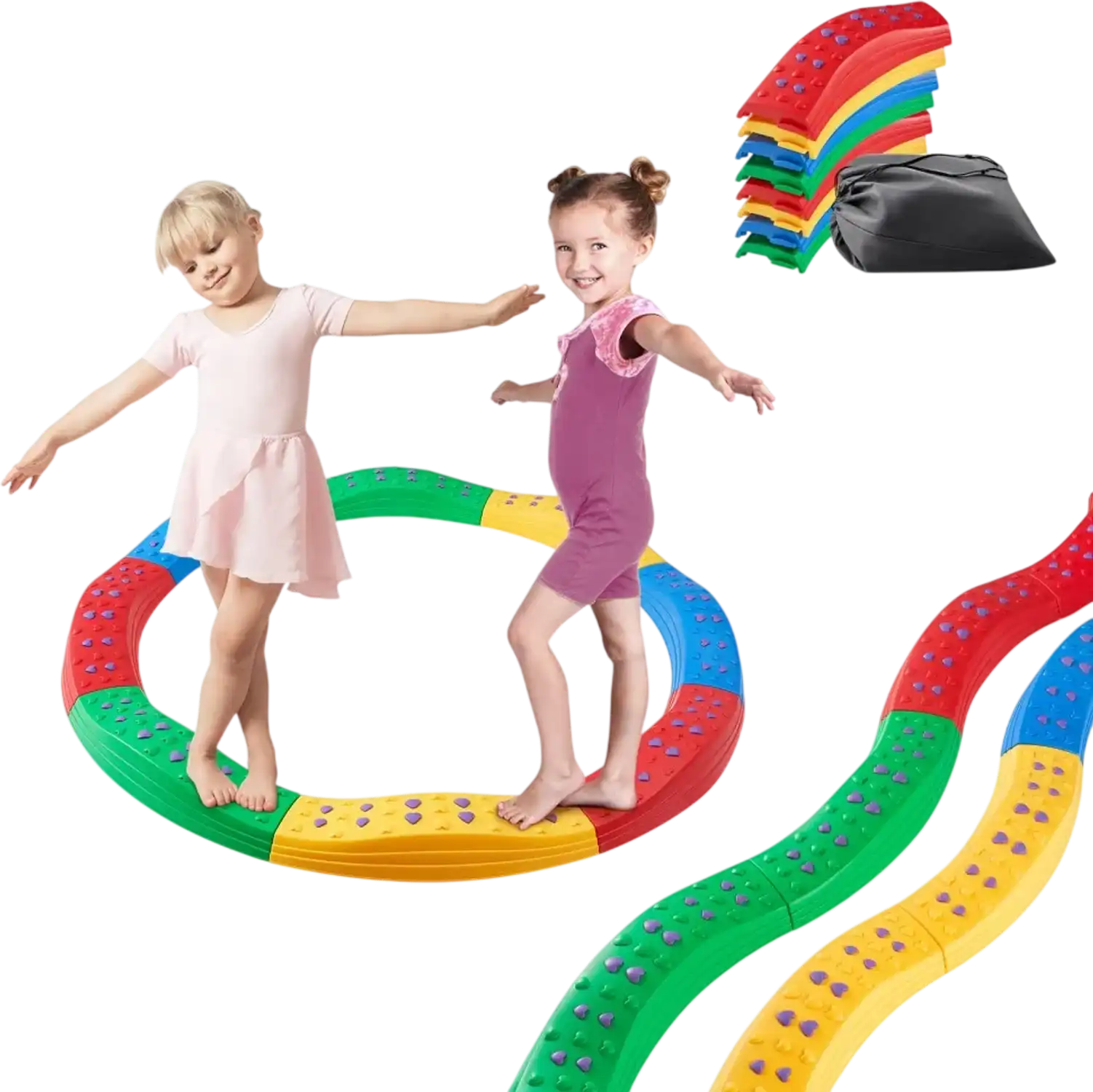 Vevor Balance Beam Stepping Stones 8-Pc Kids Montessori Balance Board Set New