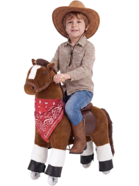 VEVOR Ride On Horse, Riding Pony Toys for Kids, No Battery Required, Smooth Wheels with Anti-Roll Stop Ring, Upgraded Raised Seat, Handles, Pedals, 110 lbs Max Load Capacity for Ages 3-8