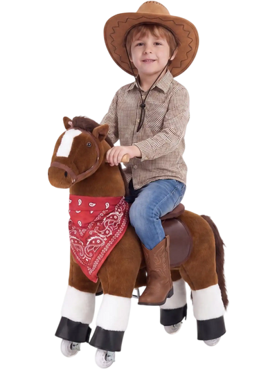 VEVOR Ride On Horse, Riding Pony Toys for Kids, No Battery Required, Smooth Wheels with Anti-Roll Stop Ring, Upgraded Raised Seat, Handles, Pedals, 110 lbs Max Load Capacity for Ages 3-8