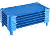 VEVOR Stackable Kiddie Cot, Pack of 6,  Portable Toddler Nap Cots, Standard Size 40" L x 23" W Daycare Cots for Kids, Preschool Classroom Daycare Beds for Sleeping, Resting, Naptime, Blue