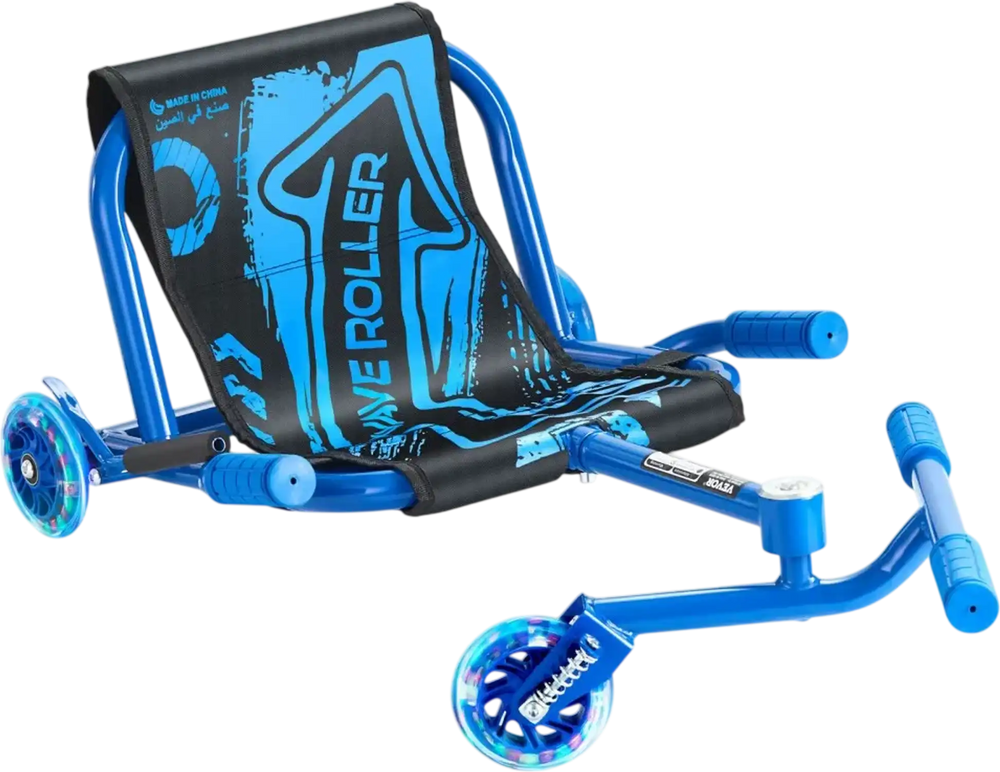 VEVOR Ride on Scooter 132 lbs Swing Side-to-Side for Amazing Riding Blue, for Ages 4+, Powered by Zig-Zag Motion, Ride on Drifting Toy, with Adjustable Length, for Hard Surface, Indoor & Outdoor