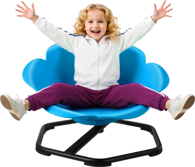 VEVOR Kids Swivel Chair, 220 lbs Capacity, Cylinder Shape Sensory Spinning Chair, Autistic Kids Sensory Toy Seat with Non-Slip Metal Base, Toddler Sit & Spin Seat for Coordination Balance Focus, Blue