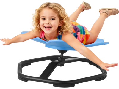 VEVOR Kids Swivel Chair, 220 lbs Capacity, Flower Shape Sensory Spinning Chair, Autistic Kids Sensory Toy Seat with Non-Slip Metal Base, Toddler Sit & Spin Seat for Coordination Balance Focus, Blue