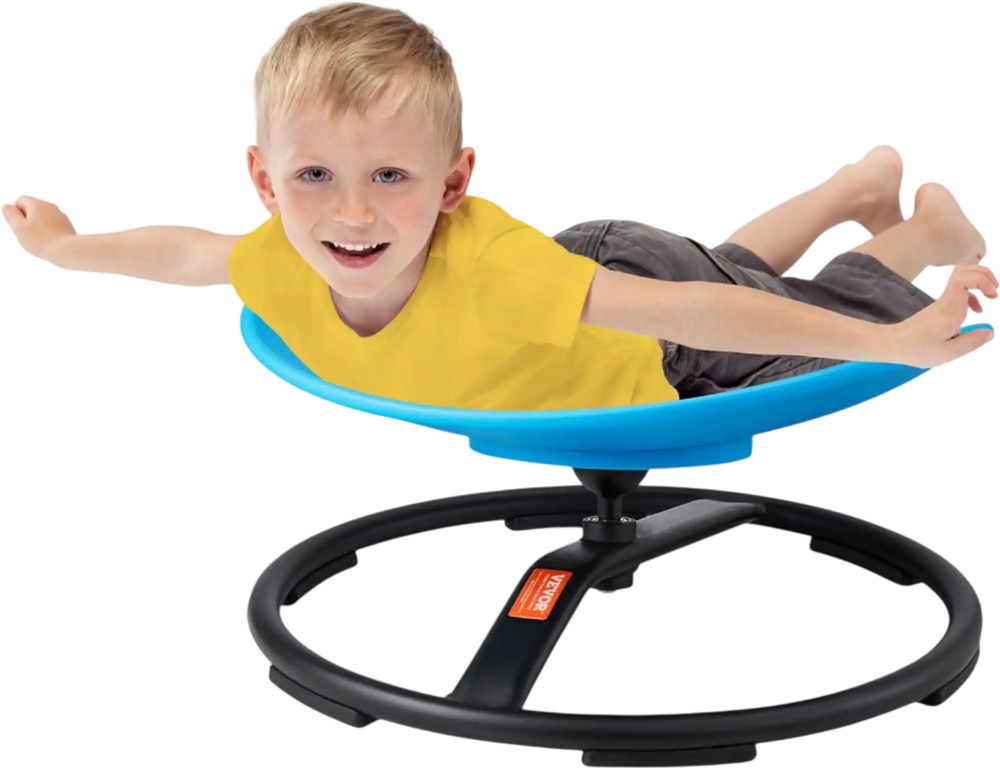 VEVOR Kids Swivel Chair, 220 LBS Capacity, Sensory Spinning Chair, Autistic Kids Sensory Toy Chair with Non-Slip Metal Base, Toddler Sit and Spin Chair for Coordination Balance Focus Training Blue