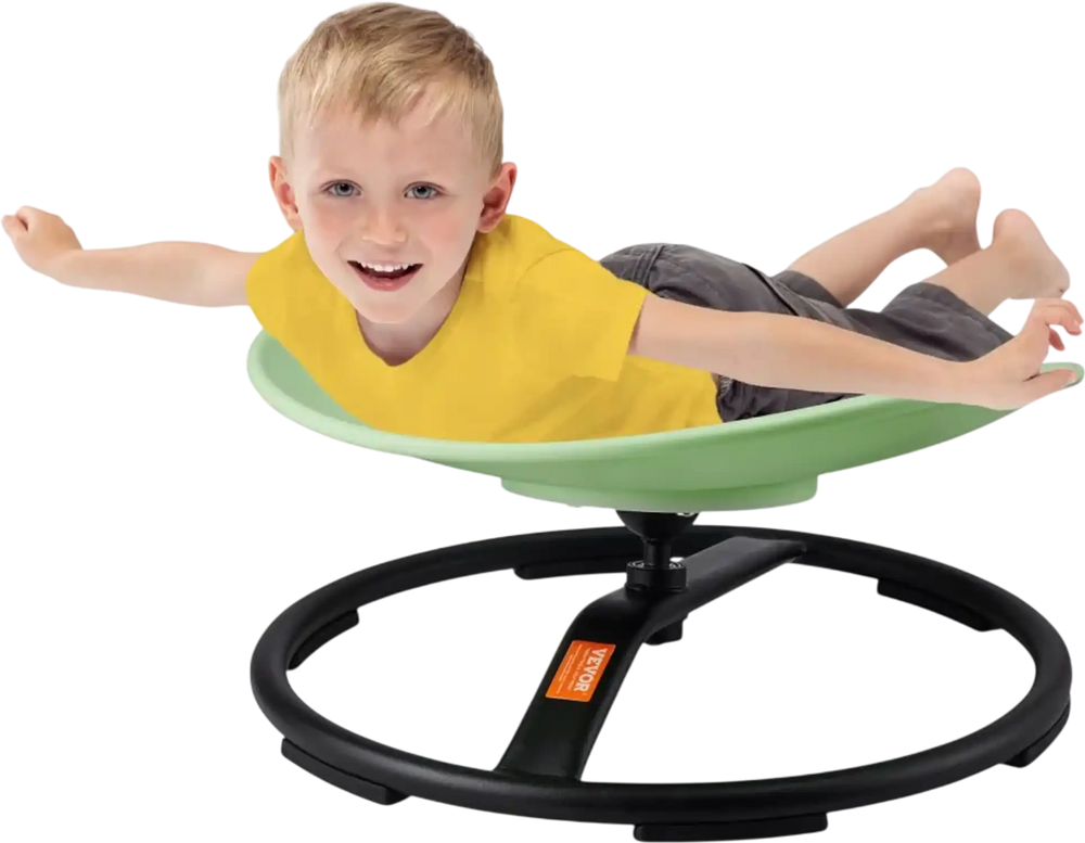 VEVOR Kids Swivel Chair, 220 LBS Capacity, Sensory Spinning Chair, Autistic Kids Sensory Toy Chair with Non-Slip Metal Base, Toddler Sit and Spin Chair for Coordination Balance Focus Training Green