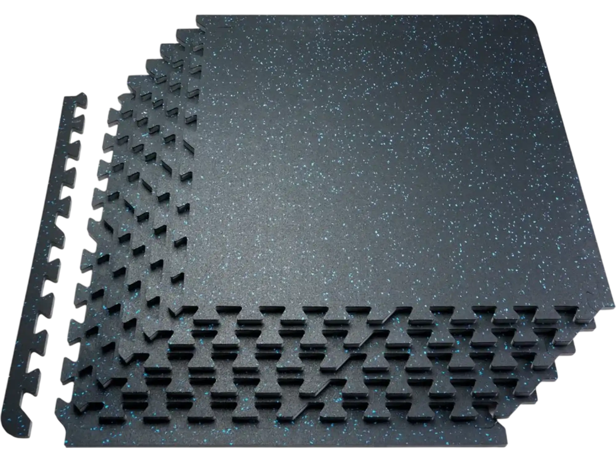Vevor Gym Floor Mats Interlocking Rubber Top EVA Foam 12 Tiles 48 sq ft Black Blue New