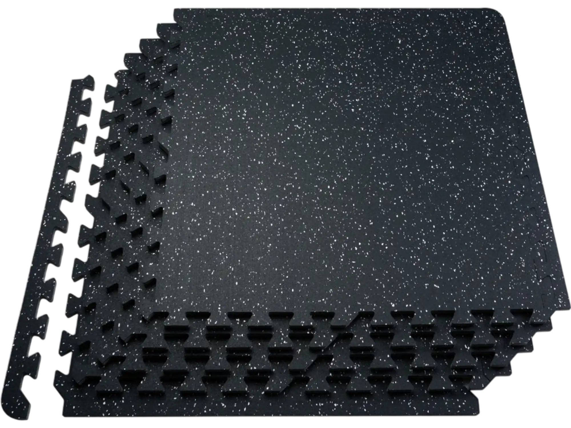 Vevor Gym Floor Mats Interlocking Rubber Top EVA Foam 12-Tile Set 48 sq.ft Black & White New