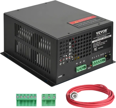 VEVOR CO2 Laser Power Supply, 60W, Power Supply for 60W Laser Tube, Constant Current Protection, Open Circuit Protection, Fast Heat Dissipation, Compatible for Multi-brand Laser Engravers & Cutters