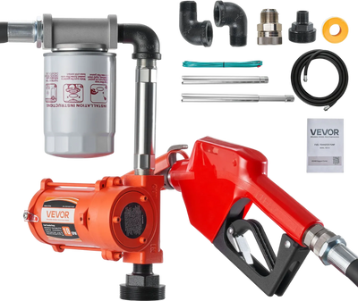 Vevor Fuel Transfer Pump Kit 10 GPM with Auto Shut-Off Nozzle 12V DC New