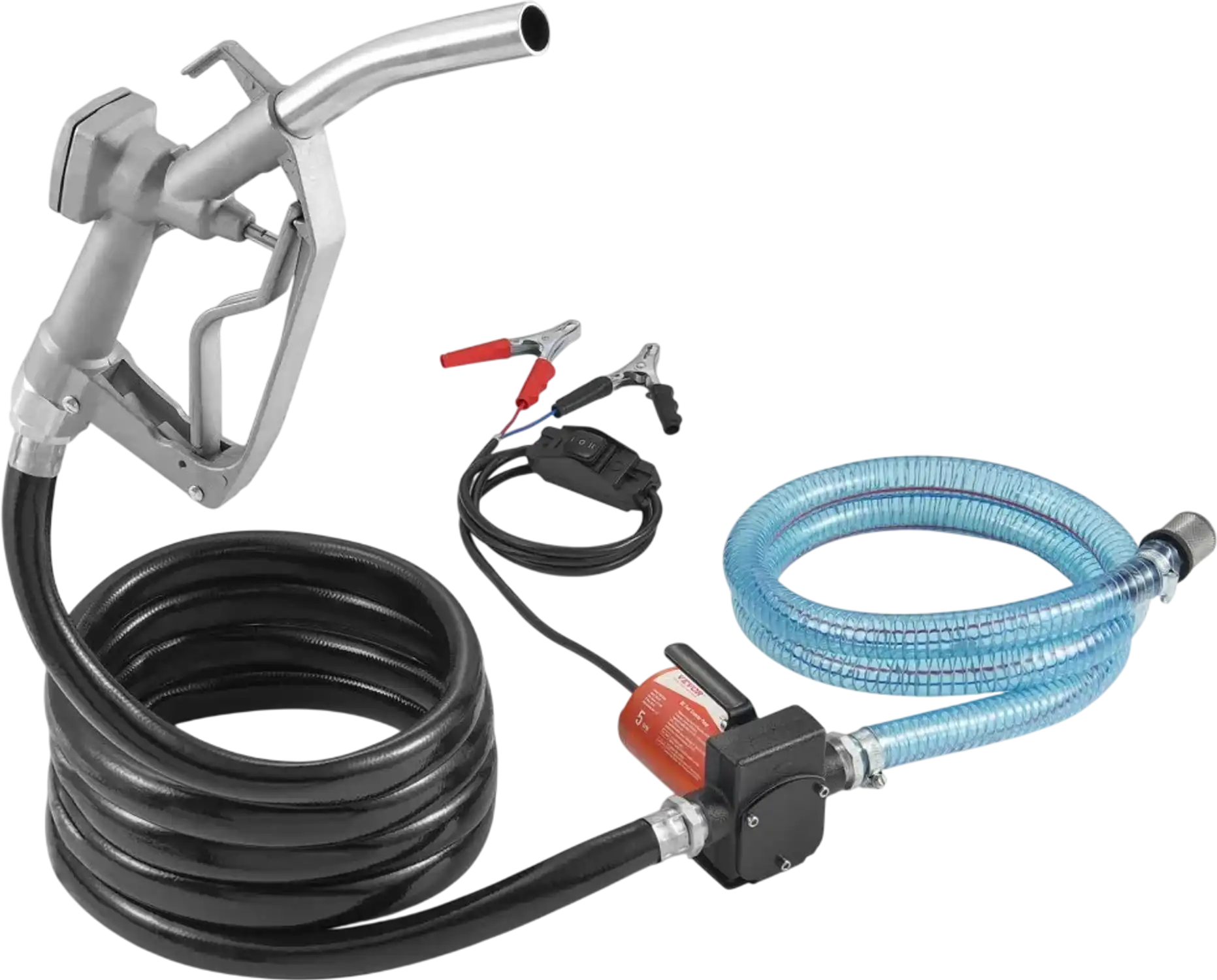 Vevor Fuel Transfer Pump 12V 5.3 GPM Portable Diesel Pump with Auto Shut-Off Nozzle New