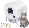 VEVOR 76L Self Cleaning Cat Litter Box, Automatic Cat Litter Box with Trash Bags, Large Space Smart Cat Litter Box with Odor Removal, APP Control, and Infrared Sensor, Gray