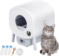 VEVOR 76L Self Cleaning Cat Litter Box, Automatic Cat Litter Box with Trash Bags, Large Space Smart Cat Litter Box with Odor Removal, APP Control, and Infrared Sensor, Gray