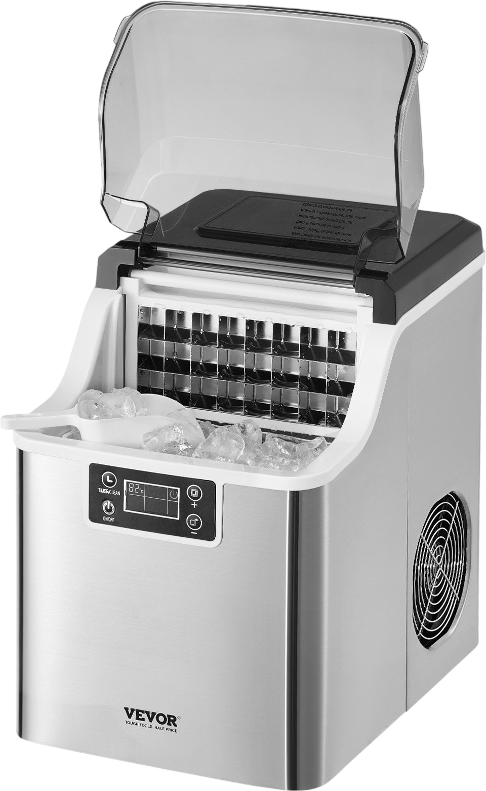 VEVOR Countertop Ice Maker, 24 Cubes Ready in 15 Mins, 45lbs in 24Hrs, Self-Cleaning Portable Ice Maker with Ice Scoop and Basket, Ice Machine with 3 Sizes Ice Cube for Home Kitchen Office Party