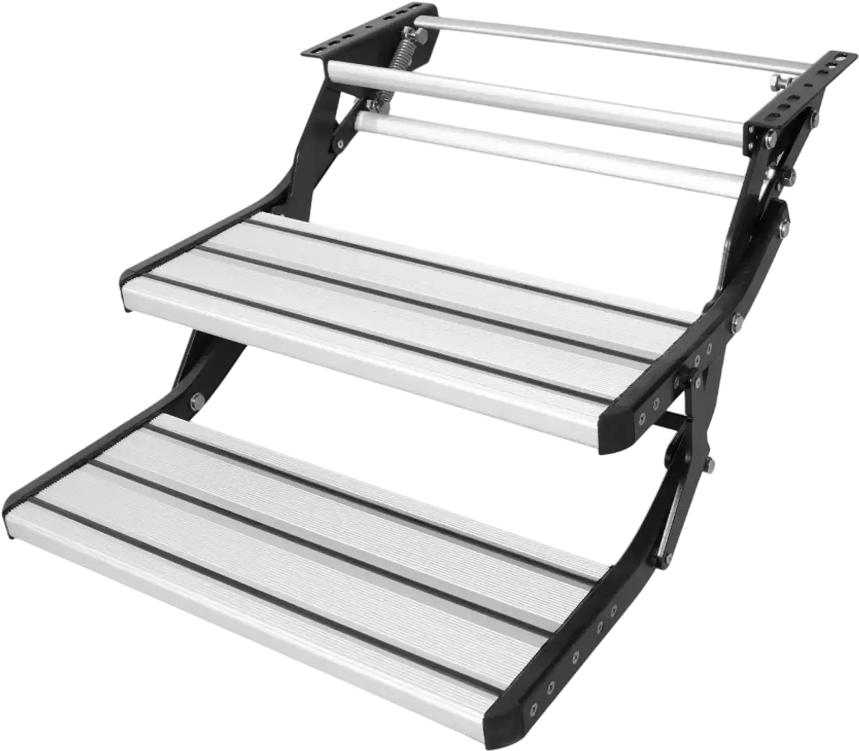 Vevor RV Steps 2-Step Manual Retractable Foldable 440 lbs Camper Trailer Stairs New