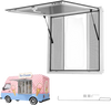 VEVOR Concession Window 36x36 in Aluminum Alloy Frame Service Window, for Food Truck, Up to 85 Degrees Stand Serving with 4 Sliding Screen Windows, Awning Door and Drag Hook, Rainwater Resistant
