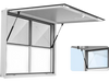 VEVOR Concession Window 48x36 in Aluminum Alloy Service Window, for Food Truck, Up to 85 Degrees Stand Serving with 2 Fixed & 2 Sliding Windows, Awning Door and Drag Hook, Rainwater Resistant