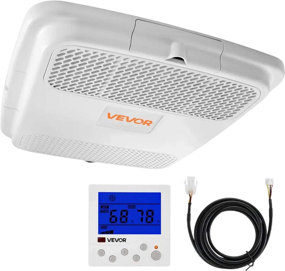 VEVOR Air Distribution Box, 115V Non-Ducted RV Air Conditioner ADB Unit with Operating Panel, Detachable Filter, and Four-Way Airflow, Used for VEVOR Non-Ducted Cooling-Only Rooftop RV AC Unit, White