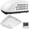 VEVOR RV Air Conditioner, 15000 BTU RV AC Unit, 120V Non-Ducted Rooftop Air Conditioner with Cooling and Heating, Four-Way Airflow, PTC Heating Module, Easy Install Quiet AC with Control Panel, White
