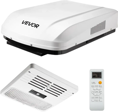 VEVOR RV Air Conditioner, 13500 BTU RV AC Unit, 120V Ducted Rooftop Air Conditioner with Variable Speed Compressor, Easy Install Quiet Cooling AC Unit with ADB Button Control and Remote Control, White