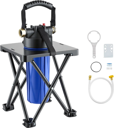 VEVOR RV Water Filter System, 5-Micron Premium RV Water Filtration System Replacement with Cartridge and Mounting Bracket for RVs & Campers, Reduces Sediment, Chlorine, Heavy Metals, Odors and More