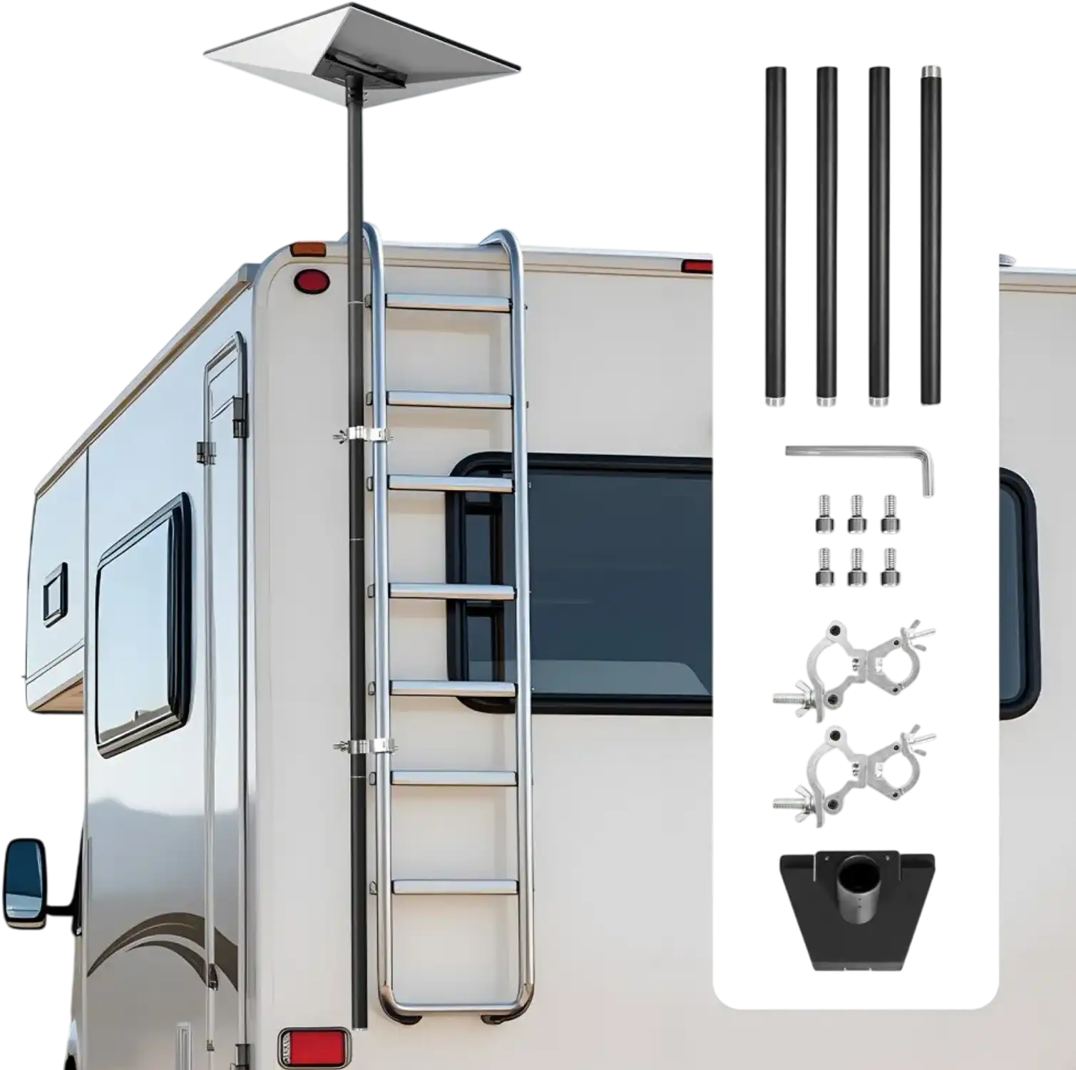 Vevor Satellite Dish Mount Starlink RV Ladder Mount 360° Adjustable Extra Long Gen 3 Black New
