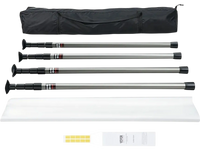 VEVOR Dust Barrier Poles, 12 Ft Dust Barrier System with 4 Telescoping Poles, 32.8x13.12 Ft Plastic Film, and Carry Bag, for Interior Decoration and Painting Projects
