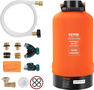 VEVOR RV Water Softener, 16,000 Grain Portable Water Softener, with 3/4