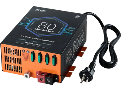 VEVOR RV Converter, 80 Amp, 110V AC to 12V DC RV Power Converter Battery Charger with 4 Stage Smart Charging 13V to 16.5V Adjustable Operating Range, Compatible with Lithium Lead Acid Battery, ETL