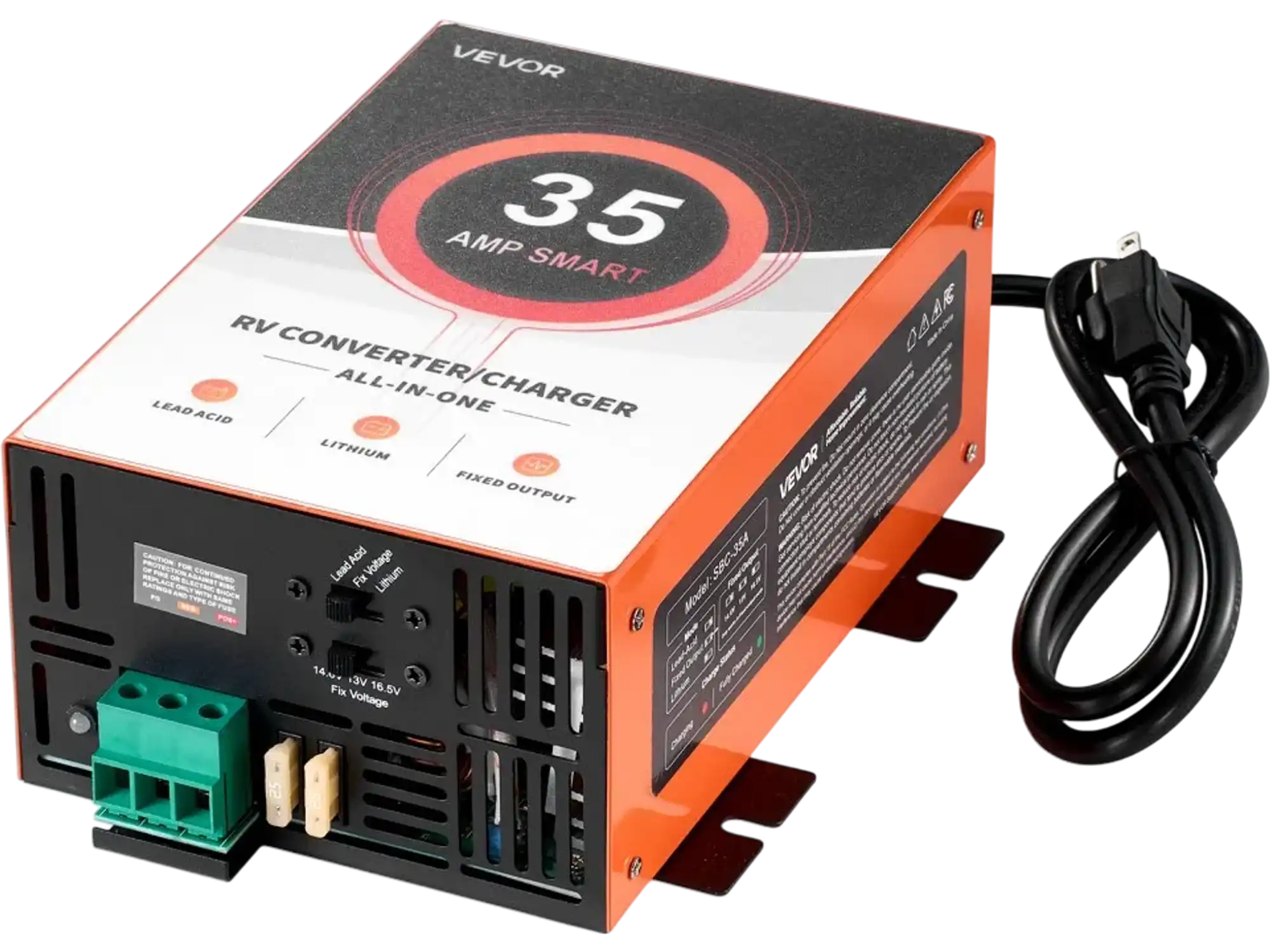 Vevor RV Power Converter 35A 110V AC to 12V DC Battery Charger New