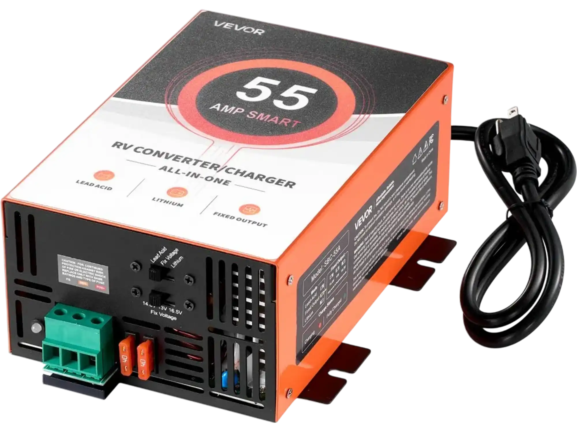 Vevor RV Power Converter 55A 110V AC to 12V DC Battery Charger New