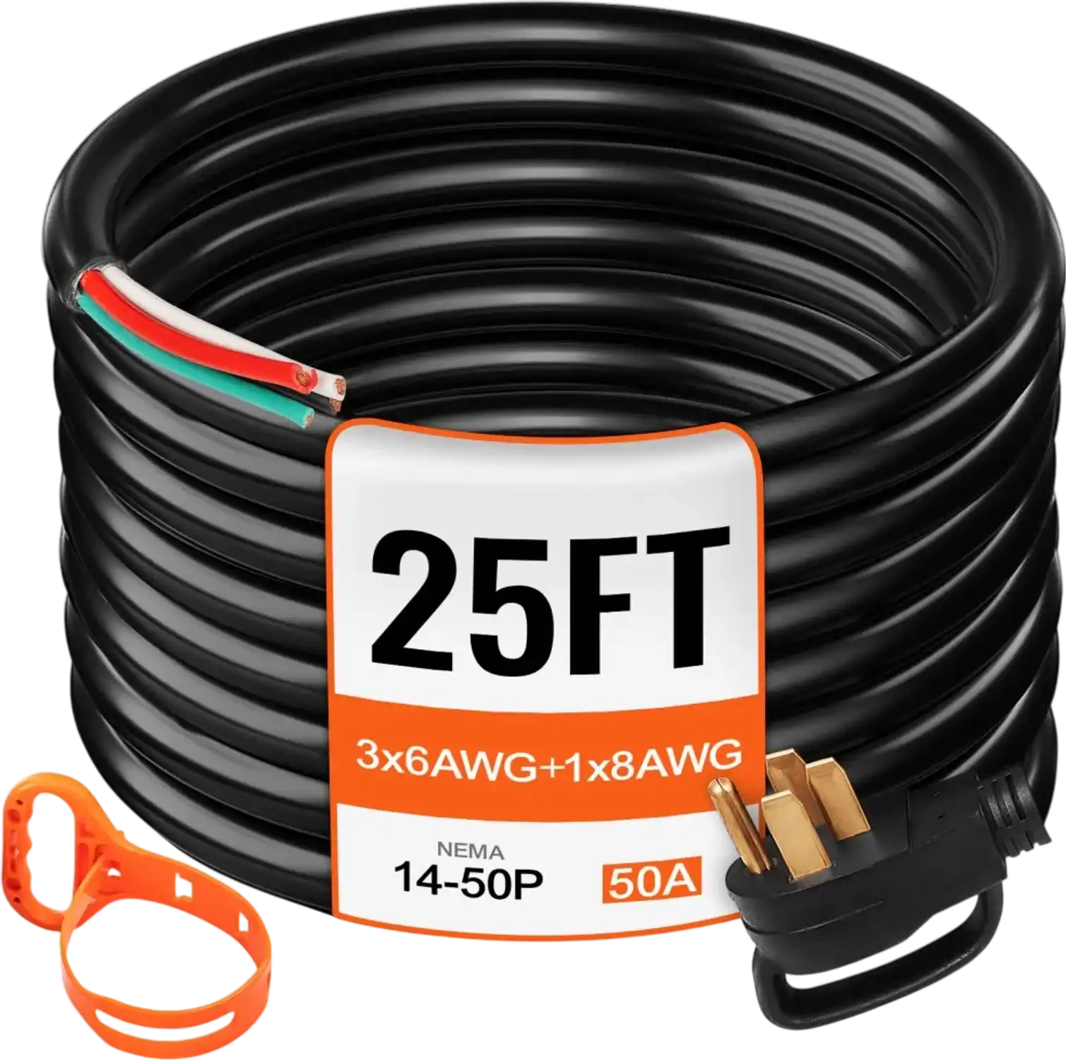Vevor Generator Extension Cord 25' 50A NEMA 14-50P to Bare Wire New