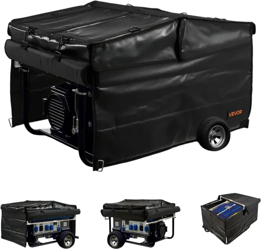 VEVOR Generator Cover, 34 x 26 x 21 Inch Waterproof Universal Generator Cover for Most Generators 3500-12000 Watt, Portable Generator Running Cover with Heavy Duty Thicken 420D Oxford Fabric, Black