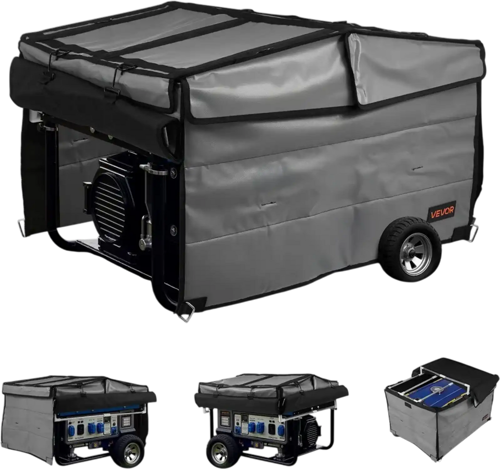 VEVOR Generator Cover, 34 x 26 x 21 Inch Waterproof Universal Generator Cover for Most Generators 3500-12000 Watt, Portable Generator Running Cover with Heavy Duty Thicken 420D Oxford Fabric, Grey