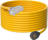 VEVOR 30-Amp Generator Extension Cord, 25 Feet, 125V 375W Heavy Duty Generator Outdoor Power Cord, NEMA L5-30P / Three NEMA 5-15R STJW Flexible Power Cable with Twist Lock Connectors, for Generators