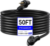 VEVOR 30-Amp Generator Extension Cord, 50 Foot, 250 Volts 7500 Watts Heavy Duty Power Cable, NEMA 6-50P to 6-50R SWT 8AWG Flexible Welder Extension Cord, with Storage Bag, for Generators, ETL Listed