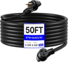 VEVOR 50-Amp Generator Extension Cord, 50 Foot, 250 Volts 12500 Watts Heavy Duty Power Cable, NEMA 6-50R NEMA 6-50P SWT 6AWG Flexible Welder Extension Cord, with Storage Bag, for Generator, ETL Listed