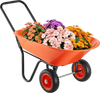 VEVOR Wheelbarrow Cart, 5 Cu. Ft. Load & 397 lbs Capacity, 2 Wheels Garden Dump Cart, Garden Wagon with Handle &  10"  Wide Track Wheels, Easy Loading Utility Yard Cart & Wagons for Outdoor Lawn Yard