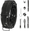 VEVOR Drain Cleaning Cable 100 FT x 5/8 Inch, Professional Sectional Drain Cleaner Cable with 7 Cutters for 0.8" to 3.9" Pipes, Hollow Core Sewer Drain Auger Cable for Sink, Floor Drain, Toilet