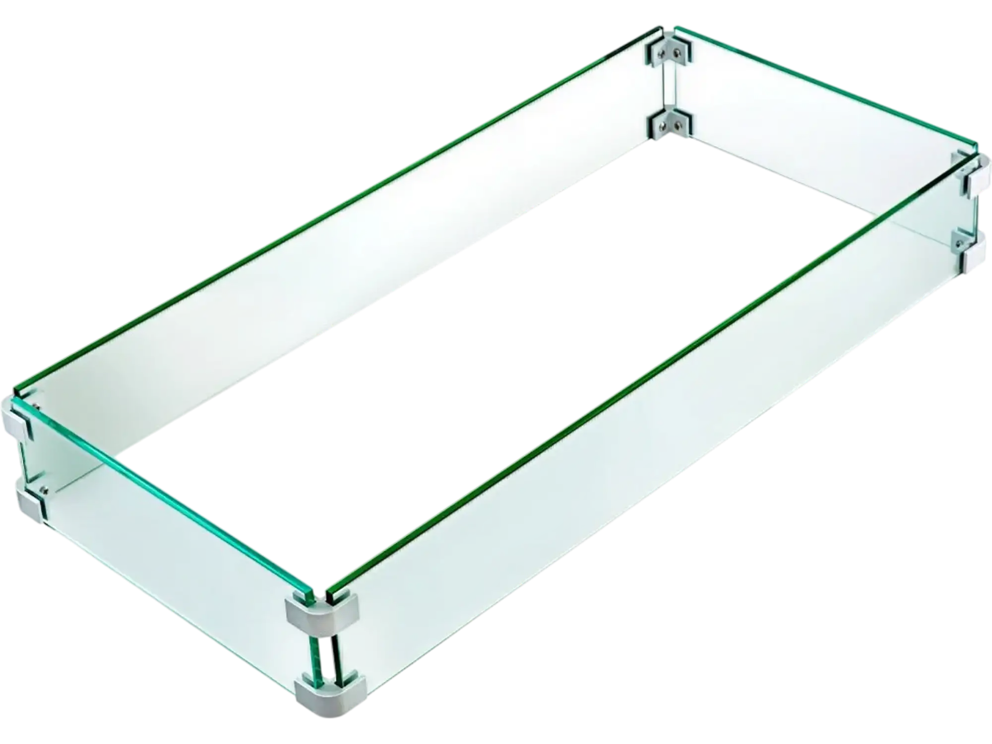 Vevor Fire Pit Wind Guard Tempered Glass Fence 29.5 x 13.6 x 4