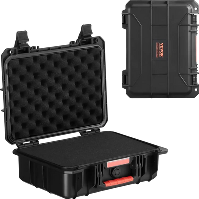 VEVOR Weatherproof Hard Case, Heavy Duty Protective Dry Box Case with Pre-cut Foam, and Retractable Pull Handles for Travel, Hunting, Military, Tactical, IP67 Waterproof Case for Cameras (40x32x16.6)