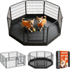 VEVOR Dog Playpen 24 Inch 8 Panels Foldable Exercise Pen with Bottom Pad, Indoor Metal Pet Fence with Door, Heavy Duty Puppy Crate Kennel, Pet Playpen for Dogs, Cats, and Other Small Animals, Black