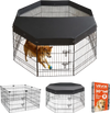 VEVOR Dog Playpen 30 Inch 8 Panels Foldable Exercise Pen with Top Cover, Indoor Metal Pet Fence with Door, Heavy Duty Puppy Crate Kennel, Pet Playpen for Dogs, Cats, and Other Small Animals, Black