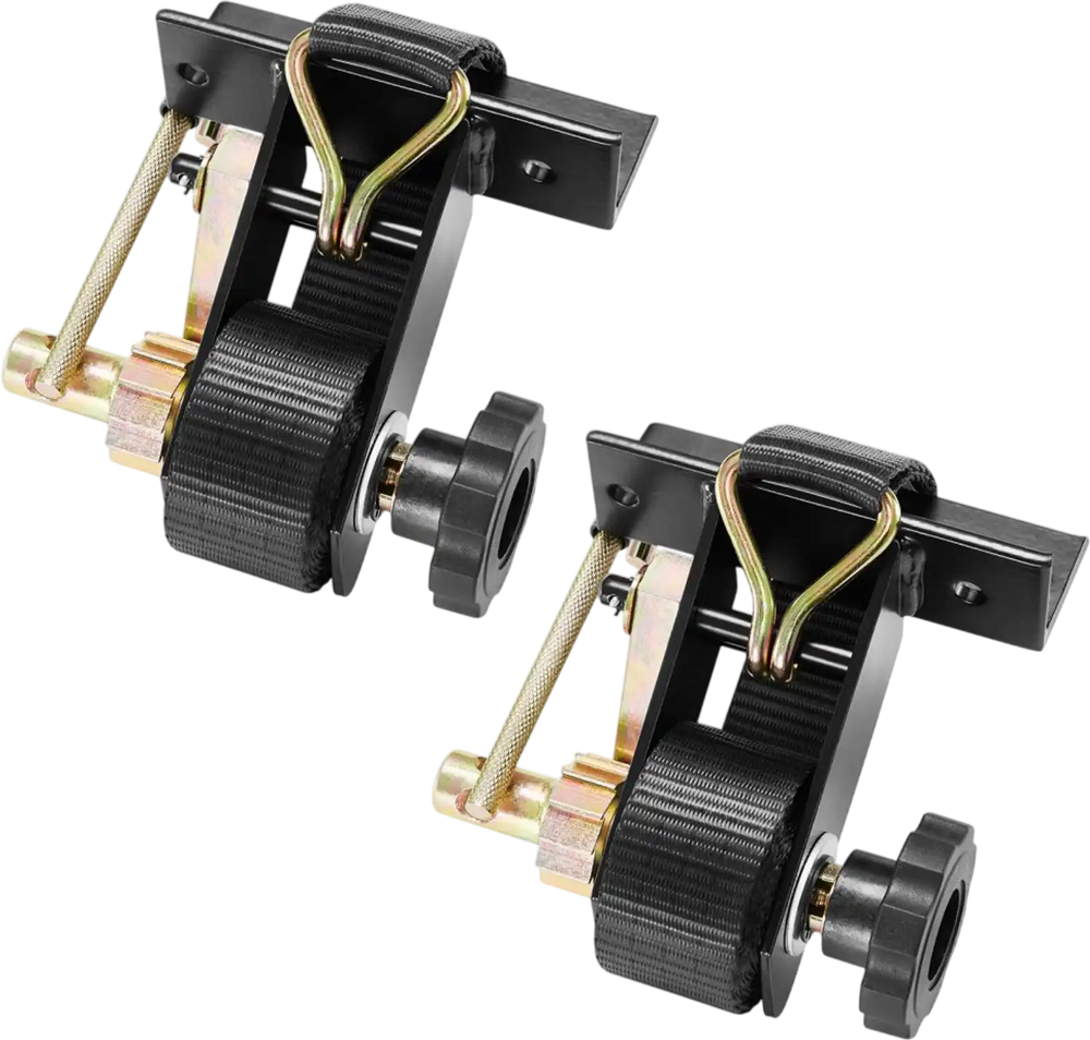 VEVOR Ladder Rack Ratchet Straps, Black Square Tube Mount, 1.5 in Wide x 7.4 ft Long Black Ladder Rack Straps with Double J-Hooks, 500 lbs Load Heavy Duty, Cargo Buckle Lock Strap (2 Pack)