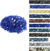 VEVOR Fire Glass, 10LBS / 4.5KG High-Temperature Resistant Fireplace Rocks, 1/2-Inch / 12.7 mm Reflective & Smokeless Firepit Glass Rock, High Luster Stone Landscaping for Fire Pit Table, Cobalt Blue