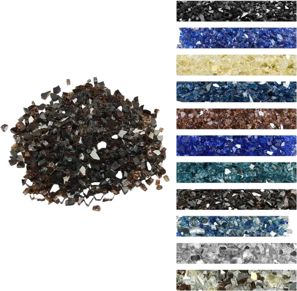 VEVOR Fire Glass, 20 LBS / 9.0 KG High-Temperature Resistant Fireplace Rocks, 1/2-Inch / 12.7 mm Reflective & Smokeless Firepit Glass Rock, High Luster Stone Landscaping for Fire Pit Table, Copper