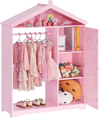 VEVOR Kids Dress Up Storage, with Mirror, Dress Up Closet, Kids Armoire Wardrobe Closet for Little Girls, Toddler Costume Organizer, Pretend Princess Storage Dresser, for Bedroom, Girls Room, Pink