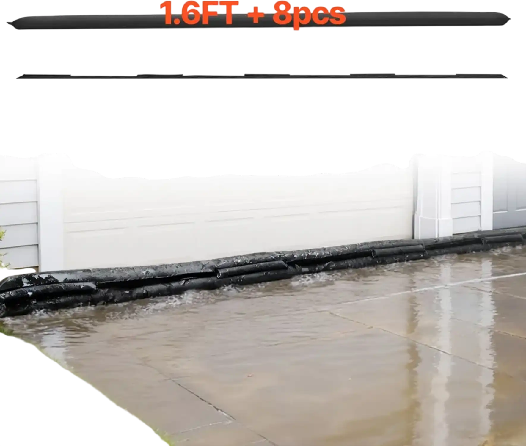 Vevor Flood Barrier 8-Pack 1.6' x 1.4' Water-Activated Reusable Sandless Sandbags New