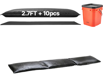 Vevor Flood Barrier 10 Pack 1.4 x 2.7' Reusable Water-Activated Sandless Sandbags New